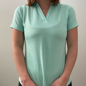 Lady Hagen Teal Textured Golf Polo